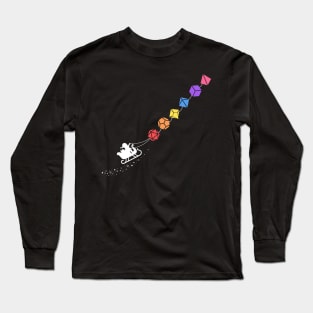 Christmas Polyhedral Rainbow Dice Set Tabletop RPG Addict Long Sleeve T-Shirt